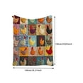 thumbnail image 2 of Vintage Rooster Plaid Print Flannel Chicken Throw Blanket, Cute Cozy Funny Farmhouse Style Multiple Rooster Patterns, Lightweight Warm No Overheating Skin-Friendly No Shedding, 2 of 3