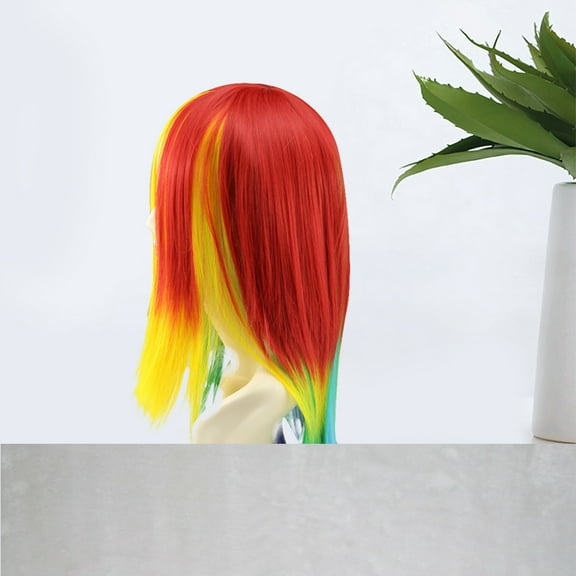 Raindrops Colorful Cosplay Wig High Temperature Fiber for Lovers Stage Performance 1Pcs