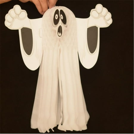 Lingstar 2016 Hot Halloween Paper Hanging Ghost Shroud Door Hanger Foldable Fun White Halloween Party Props Decoration Small Size