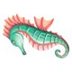 thumbnail image 3 of Wall Iron Decoration Beautiful Metal Sea Horse Ornamental Pendant Home Decorative Supply 34x19.5cm Green 1Pc, 3 of 5
