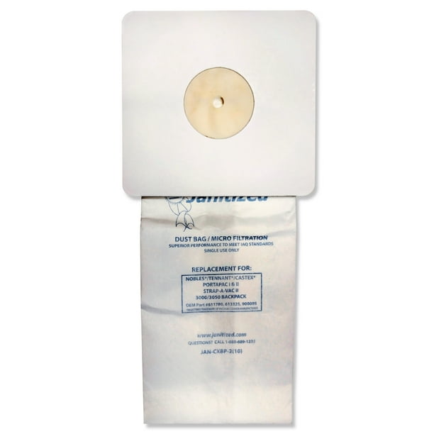 Janitized Vacuum Filter Bags Designed to Fit Nobles Portapac/Tennant