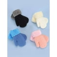 thumbnail image 3 of BadPiggies Kids Toddler Winter Mittens Gloves, Baby Boys Girls Cute Warm Fleece Lined Knit Thick Thermal Infant Gloves (Black), 3 of 7