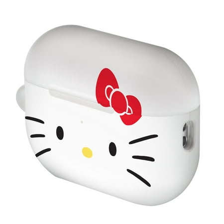 Sanrio AirPods Pro 2 Case Key Ring Keychain Holder Strap Hole Hard AirPods Pro 2nd Generation 2022 Cover - Face Hello Kitty White