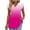 Hot Pink, variant on Womens Short Sleeve Tunic Tops V Neck Gradient Color Pleated High Waist Flowy Summer Blouses, Loose Fit Pullover Fashion Clothes 2026 Ruffle Flutter Sleeve Tee