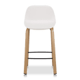 thumbnail image 3 of Bouclair White Plastic and Wood Metal Veneer Counter Stool, 3 of 10