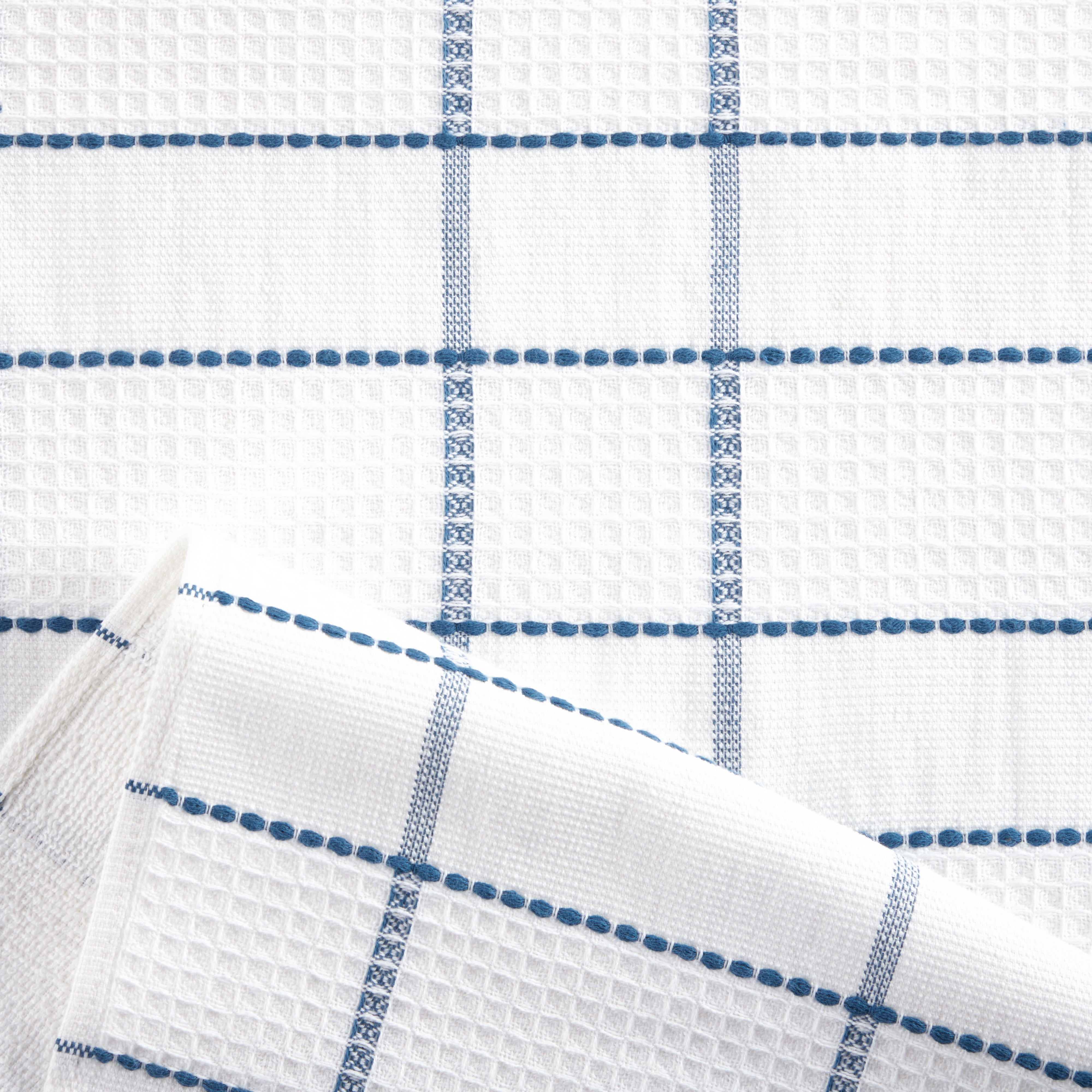 Martha Stewart Modern Waffle Kitchen Towel Set 6-Pack, Navy Blue, 16"x28"