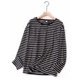 thumbnail image 1 of Tangada 2022, camiseta de algodón a rayas de alta calidad para mujer, camisetas de manga corta con cuello redondo, camiseta informal para mujer, ropa de calle Top 6D94 Tan Jianjun unisex, 1 of 2