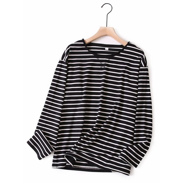 Tangada 2022, camiseta de algodón a rayas de alta calidad para mujer, camisetas de manga corta con cuello redondo, camiseta informal para mujer, ropa de calle Top 6D94 Tan Jianjun unisex