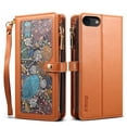 thumbnail image 2 of Feishell Crossbody Wallet Phone Case for Apple iPhone 7/8/SE 2020/SE 2022,with Hand Strap & Shoulder Strap,Luxury PU Leather Magnetic Clasp Multi Card Slots Flip Kickstand Phone Case,Brown, 2 of 17