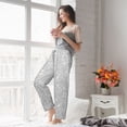 thumbnail image 4 of Uemuo Silver Glitter Pattern Women's Wide Leg Palazzo Lounge Pants with Pockets Light Weight Loose Comfy Casual Pajama Pants-Small, 4 of 9