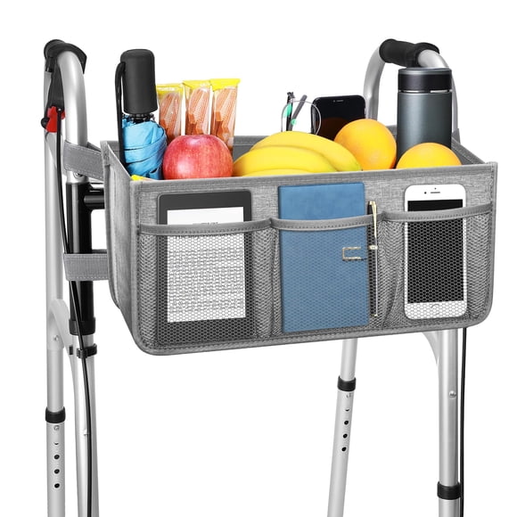 Walker Basket Dotday Upgrade con portavasos plegable, gris