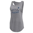 thumbnail image 2 of Women's Fanatics Heathered Gray Dallas Mavericks Quality Time Open Scoop Neck Tri-Blend Tank Top, 2 of 3
