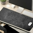 Topographic Mouse Pad,XL Large Gaming Mouse Pad,Black and White