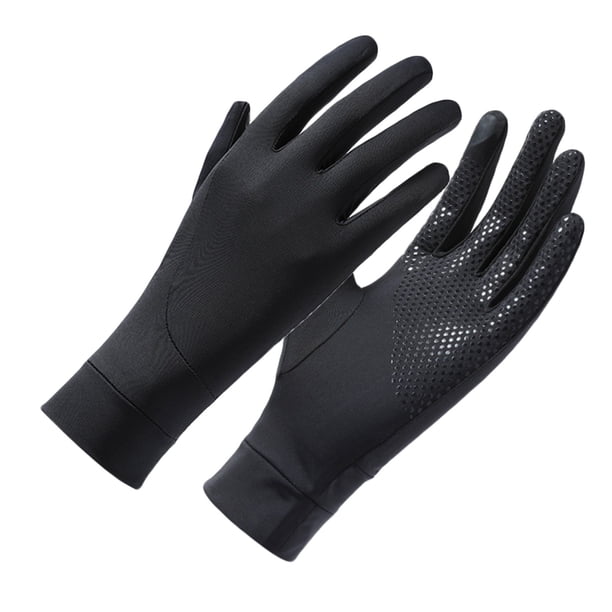 Primavera en Verano Guantes de Protección Solar para Mujeres, Respirables Al Aire Libre Guantes Ciclismo Casual Conducir Medio Dedo Sólido