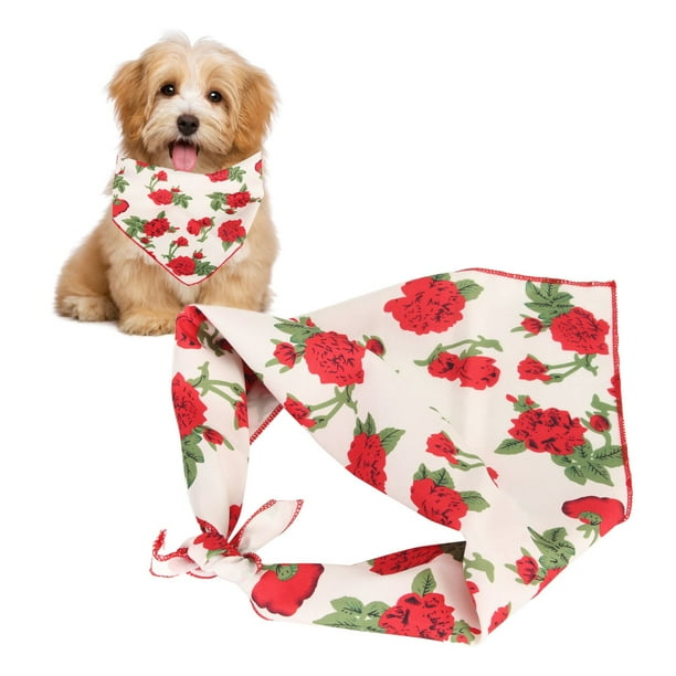 Pañuelo para Perro Verano Rosa Roja Pañuelos para Perros Accesorios para Perros Rosa Roja Lavable Algodón Pañuelos para Perros Bufanda Plegable Portátil para Mascotas ANGGREK Otros