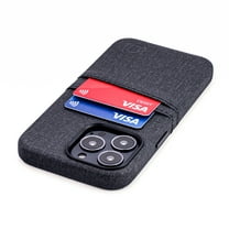 Dockem iPhone 13 Pro Lux M2 Wallet Case; Built-in Metal Plate, 2 Card Slots, Premium Synthetic Leather, Black