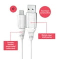 thumbnail image 2 of onn 6ft USB-C to USB-A Charging Cable, USB-IF Certified, White - Compatible with iPhone 16 Series, iPhone 15 Series, Samsung Galaxy, Note, Pixel Devices iPad Pro, & More, 2 of 6