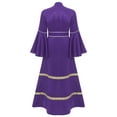 thumbnail image 4 of Sxiwei Women's Clergy Robe Church Cassock Cosplay Costume Choir Maxi Dress Liturgical Pastor Purple XXL, 4 of 7