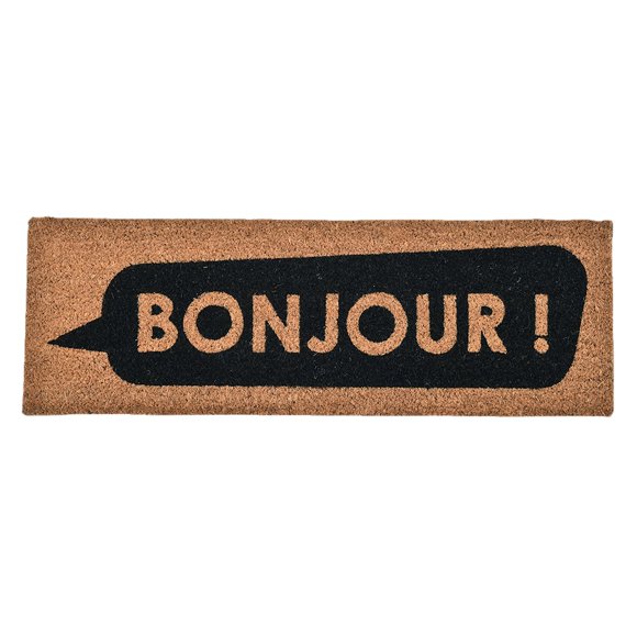Bonjour Tapis d'Entrée Long 30x10 Abrité Coco Naturel