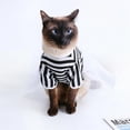 thumbnail image 6 of HQREA Cat Dress for Cats Summer Kitten Shirts Dress Stripe Puppy Princess Skirt Girl Pet Holiday Outfits Chihuahua Clothes, 6 of 6
