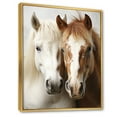 thumbnail image 2 of Designart "Dynamic Equine Duo White and Brown Horse V" Animals Floater Framed Canvas Print, 2 of 7