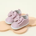 thumbnail image 6 of Aojekbee Baby Girl Synthetic Leather Flats Infant Bow First Walker Crib Shoes for Festival, Baby Shower, 6 of 10