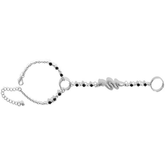 WRITWAA Chain Ring Bracelet in Silver 1Pack Punk Style for Women  Costume