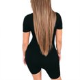 thumbnail image 3 of Mialoley Women's Summer Solid Color Jumpsuit, Front Zipper Deep V-Neck Bodysuit, 3 of 8