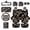 Blue Hibiscus, variant on chaqlin Black Turtle Floral Car Seat Accessories Full Set 16 Pack Seat Cover for Cars Front and Rear,Headrest Pillow Cover,Seat Belt Pads,Seat Storage Bag,Steering Wheel Cover,Universal Fit
