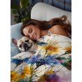 thumbnail image 3 of Twin XL Flat Sheet 66"x102", Hummingbird Soft Lightweight Bedding Flat Sheets Only, Spring Vintage Oil Painting Sunflowers Beige Brushed Microfiber Top Bed Sheet, Breathable StainResistant Bedsheets, 3 of 9