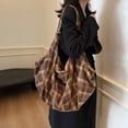 thumbnail image 3 of HUISZJ Canvas Underarm Bag, Adjustable Strap Women Shoulder Bag, Reusable Armpit Bag for Work Travel Outdoor (Brown), 3 of 10