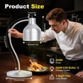 thumbnail image 4 of Lámpara calentadora de alimentos BOEASTER de un solo cabezal, 250 W, acero inoxidable, 4 of 9