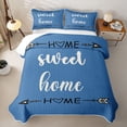 thumbnail image 2 of meiyoeat Rustic Home Sweet Twin Quilt Set for Adults Men Women, Arrow Quote Twin Coverlet Set, Sky Blue, 2pcs, 2 of 7
