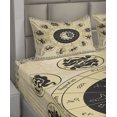thumbnail image 2 of Ambesonne Zodiac Fitted & Top Sheet Set with Shams, Horoscope Wheel Art, Beige Charcoal Grey, 2 of 4