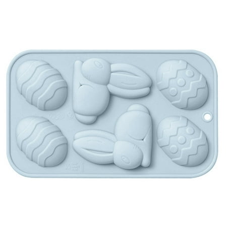 

ChangFM 6 Cavity Cake Mold Non-sticky Easy Demoulding DIY Food-grade Silicone Easter Bunny Egg Dessert Baking Mold