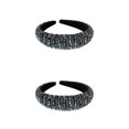 thumbnail image 1 of kurtrusly Bandeaux Perles Cristal Strass Accessoire de Coiffure Style Baroque Épais Mode pour Femmes Bleu 2ensemble, 1 of 6