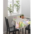 thumbnail image 4 of Easter Rabbits Suqare Tablecloth - 60 x 60 Inch, Weeping Pink Peach Eggs Vintage Beige Spring Waterproof & StainResistant Tablecloth, Washable Oil-proof Table Cover for Dining/Party/Wedding/Buffet, 4 of 9