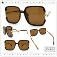 thumbnail image 2 of Womens Oversized Rectangle Floral Chain Arm Designer Fashion Sunglasses Tortoise - Brown, 2 of 6