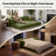 thumbnail image 3 of 78.8" Convertible Sofa Bed,Corduroy Futon Couch with Storage Pocket,Folding Pull Out Futon Sofa,No Assembly Boneless Couch for Living Room,Green, 3 of 6