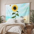 thumbnail image 3 of Farm Sunflowers Tapestry for Bedroom Wall Hanging Tapestry, Idyllic Country Botanical Bee Turquoise Ceiling Backdrop Tapestries Poster Blanket Wall Decor for Teens Room Living Room Dorm 55" x 73", 3 of 8