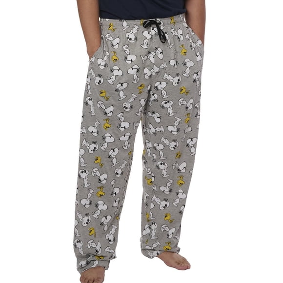 Pantalones de Pijama Peanuts Snoopy Gris Mediano Mezcla de Algodón
