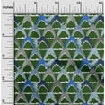 thumbnail image 2 of oneOone Georgette Viscose Dark Green Fabric Ocean Shark Quilting Supplies Print Sewing Fabric By The Yard 42 Inch Wide, 2 of 4