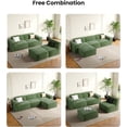 thumbnail image 4 of CHITOOMA Modular Sectional Couch L Shape with Ottoman, 111" Corduroy Cloud Couches with Deep Seats and High-Back Design, 3-Seater Sleep Sofa for Living Room, No Assembly Required, Green, 4 of 9