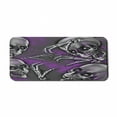 thumbnail image 1 of Skull Computer Mouse Pad, Scary Creepy Spooky Happy Smiling Skeleton Boned Hand Artwork Print, Rectangle Non-Slip Rubber Mousepad X-Large, 35" x 15" Gaming Size, Purple Grey and Black, by Ambesonne, 1 of 2