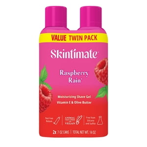 Skintimate Raspberry Rain Women's Shave Gel Twin Pack, 14 oz