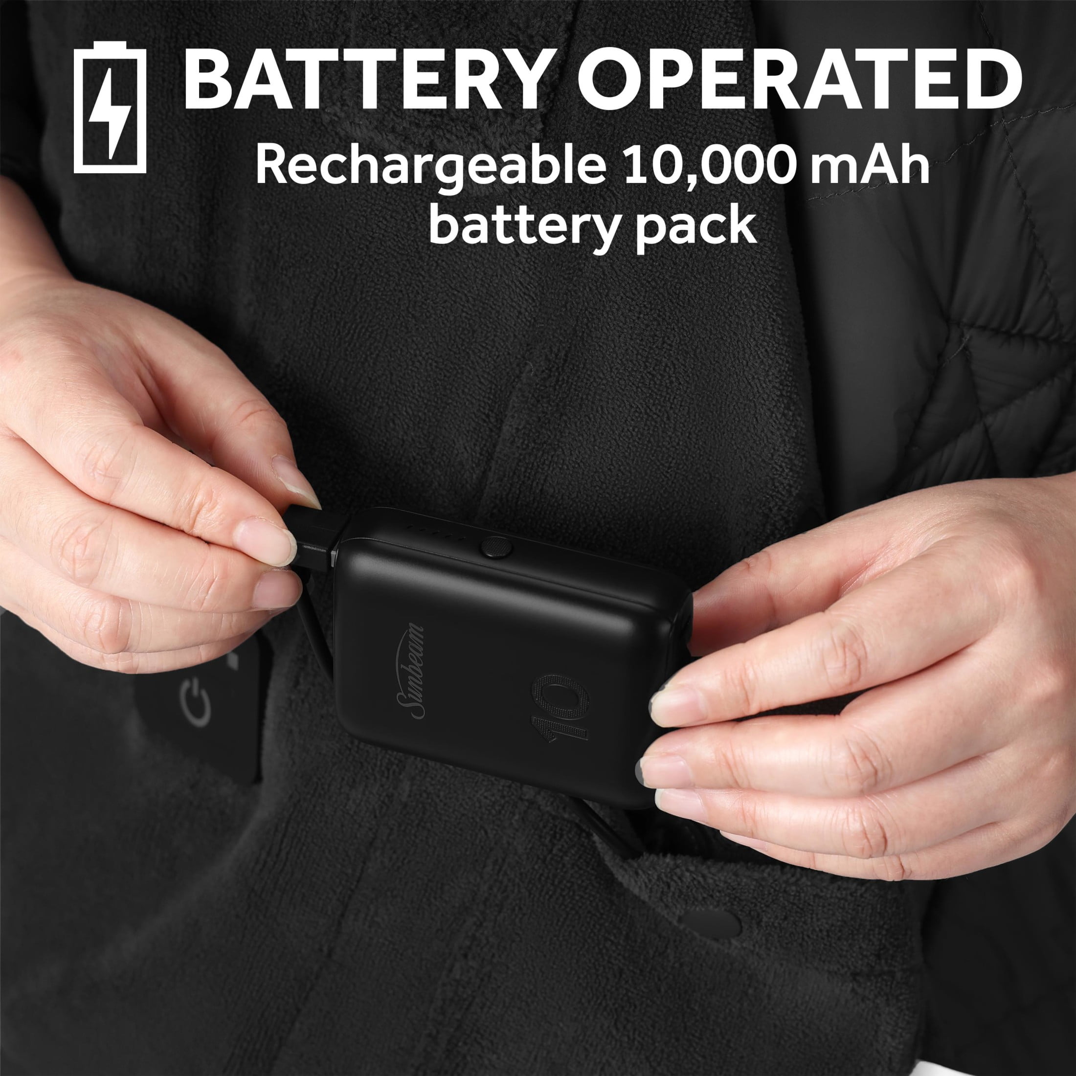 THW High-Capacity Fast Charging Portable Power Bank – Durable Black Finish