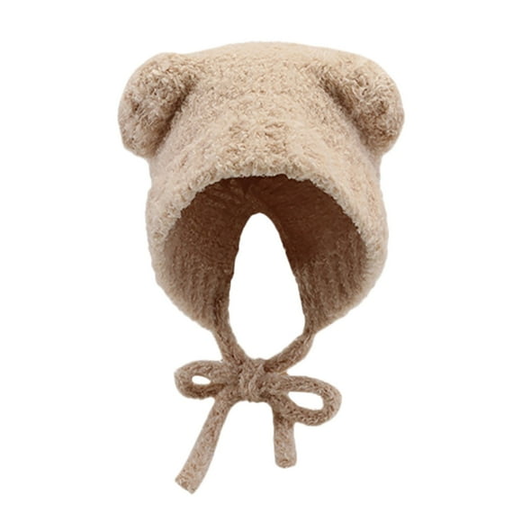 Hat Female Cute Bear Ears Warm Knitted Ear Cap Sweet Show Young Everything Winter Woolen Hat Man Hat for Winter