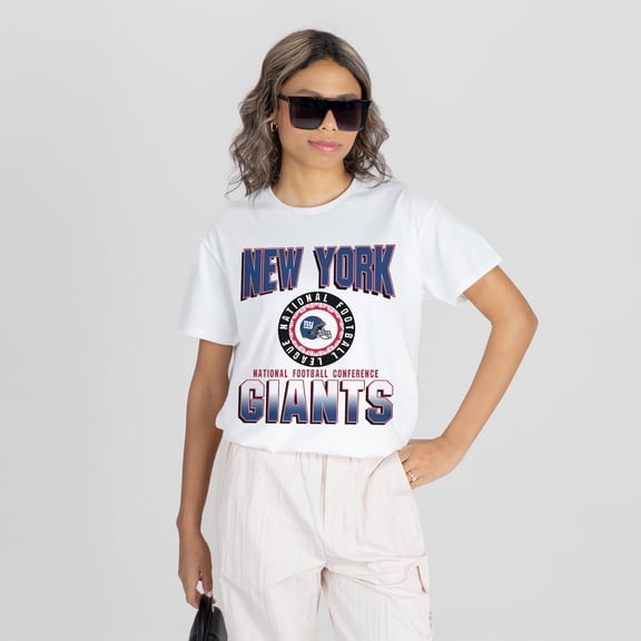 Women's Gameday Couture White New York Giants Oversized All-Time Classic Flowy T-Shirt