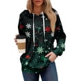 thumbnail image 2 of Hoodies For Women Oversized Winter Cute Sweatshirts Pullover Trendy Fall Clothes, Christmas Print Lightweight Design without Pockets for Comfortable Fall Winter Wear,Green,XL, 2 of 6