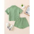 thumbnail image 4 of Musuos Little Boys Casual Shorts Set, 2Y 3Y 4Y 5Y 6Y Short Sleeve Button-down Shirt with Elastic Waist Shorts Summer Outfit, 4 of 10